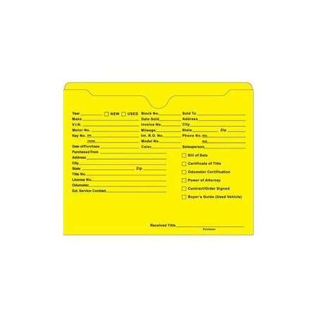 ASP Ultra Hvy Dty Deal Jackets Printed, 9 1/2"X11 3/4", 100 Perpk:Yellow Pk 5745-100